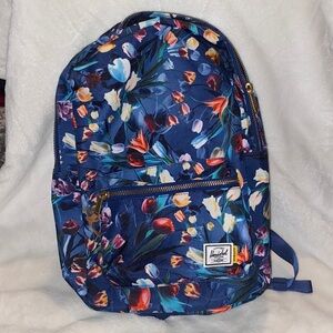 NWOT - Herschel Supply Co Nova Scout Hoffman Backpack Royal,  Blue Tulip Print